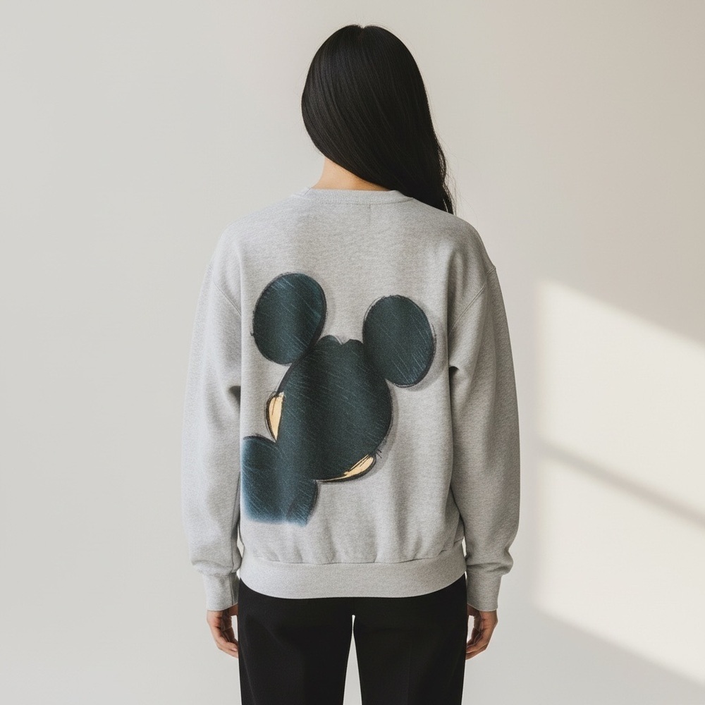 Rare Vintage Disneyland Resort Heather gray Mickey Mouse Crew Neck sweatshirt - Picture 5 of 10